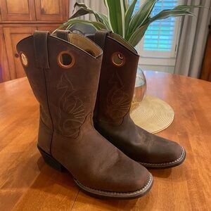 Kids Western Boots in Rich Brown